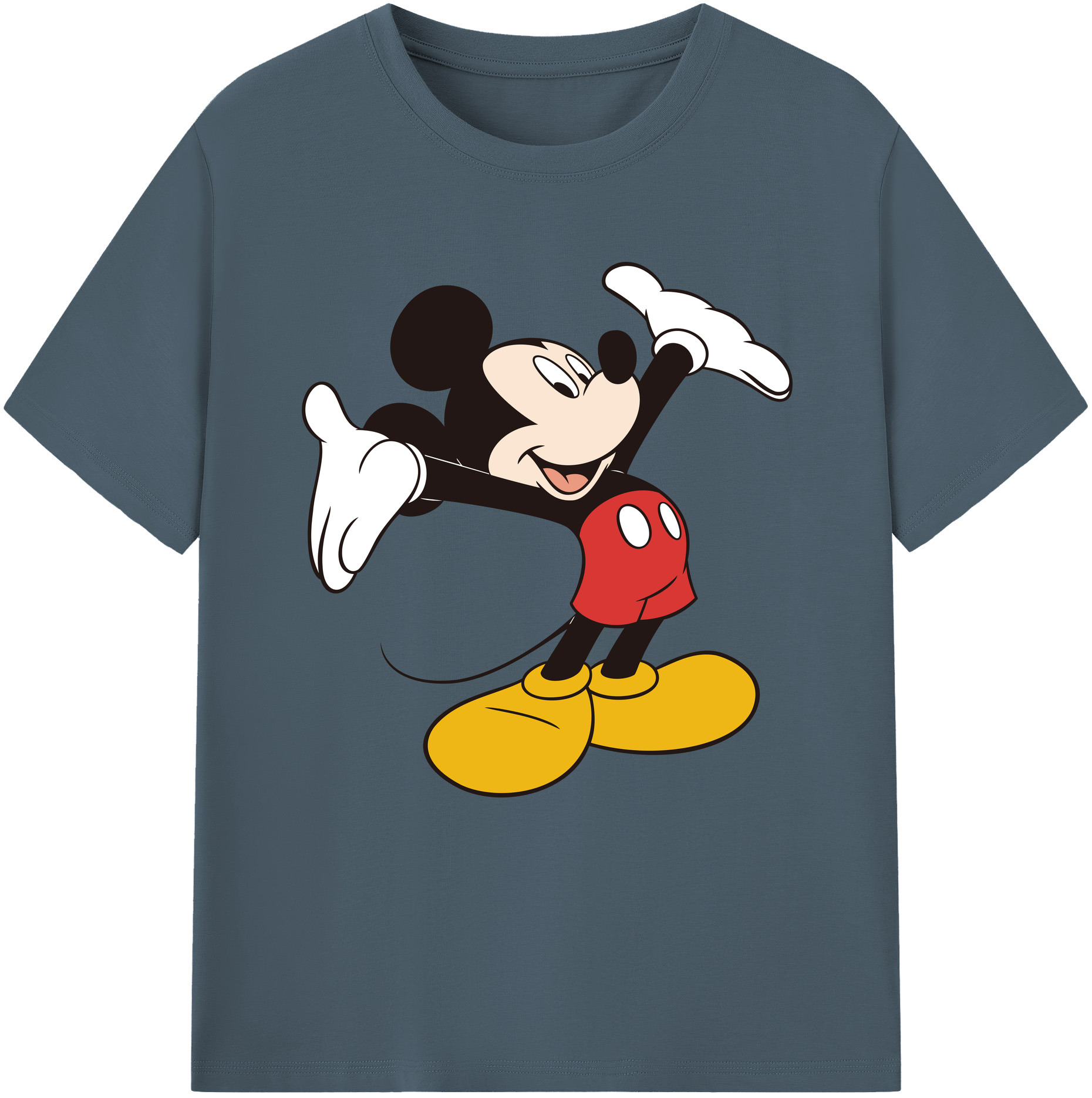 （画像用） ミッキーマウス Mickey Mouse 綿100％半袖Tシャツ（フロントプリント）